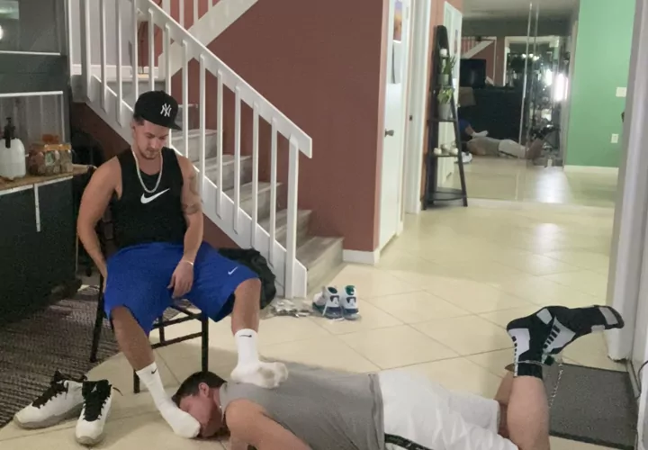 Master Comes Home From Gym - Foot Worship